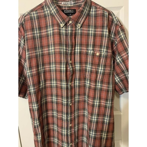 EZEKIEL Men’s‎ Sz XXL Woven Plaid Indian Red Short Sleeve Button Shirt Skater - Picture 2 of 5
